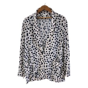 Anna Glover H&M Collab Moth Dots Single Button Blazer Cardigan Viscose Size 8